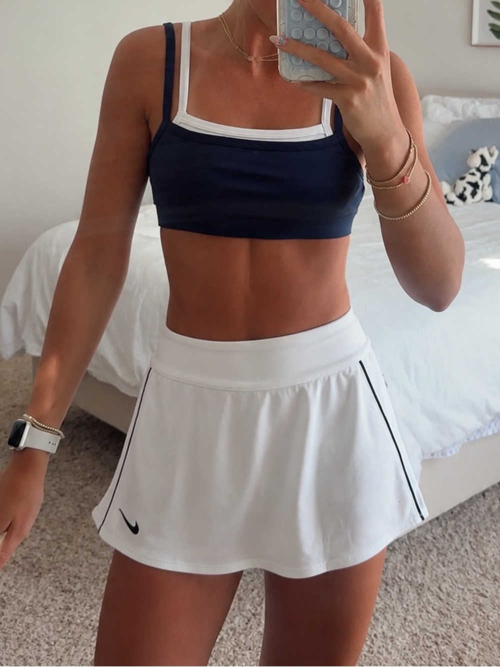 Nike Women's Dri-FIT Solid White Pull-On Skort Elastic Waist Size M